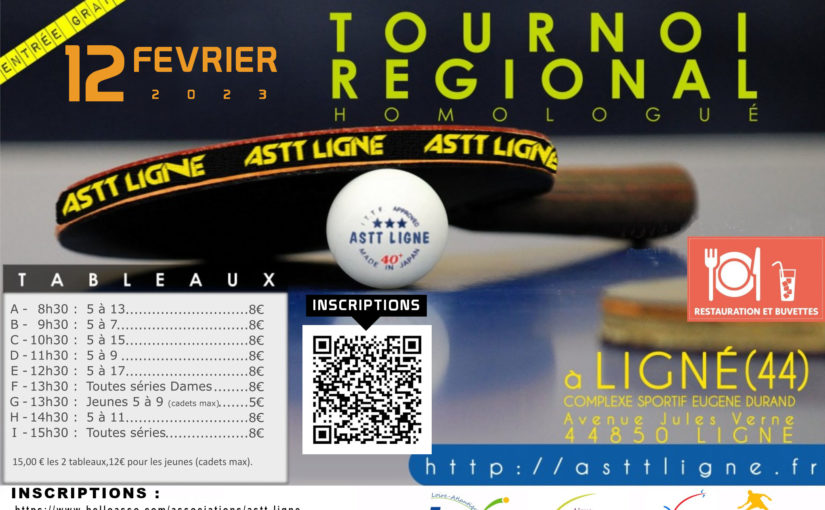 12 FEVRIER 2023 : Tournoi Régional de Ligné