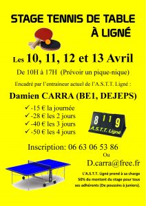 Stage Jeunes Avril 2017